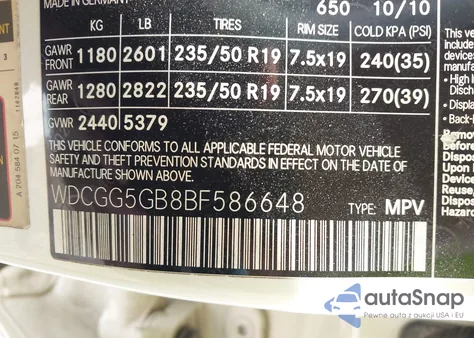 2011 Mercedes-Benz Glk 350 из США, поврежденный, VIN WDCGG5GB8BF586648